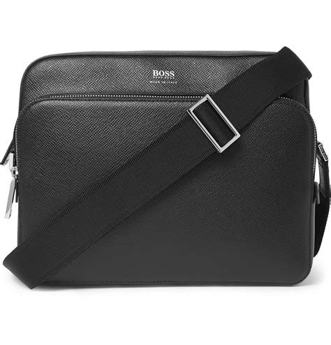 hugo boss messenger bag leather